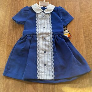 Vintage floral with lace peter pan collared dress. New old stock with tags